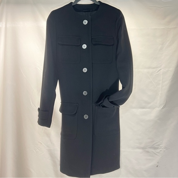 Burberry London Wool Peacoat 8 Winter Coat Jacket Black - Picture 13 of 13